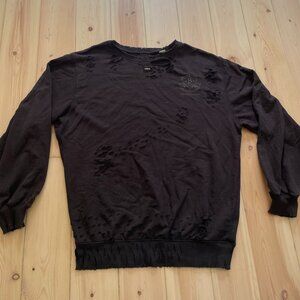 Urban Outfitters black distressed sweatshirt size XS